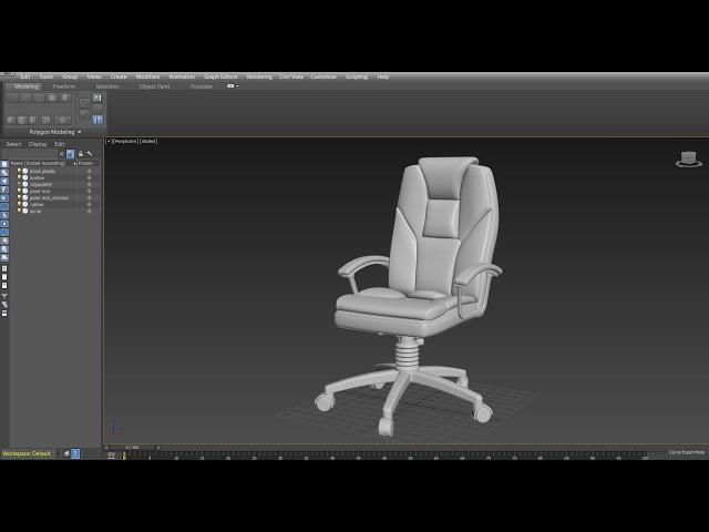 Timelapse 3DSMAX Modeling - Revolving Chair speedart