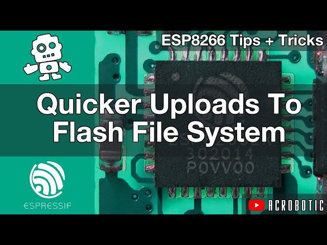 ESP8266 Web Server Upload Files Quick To SPIFFS Flash Memory Over HTTP w/ Arduino IDE