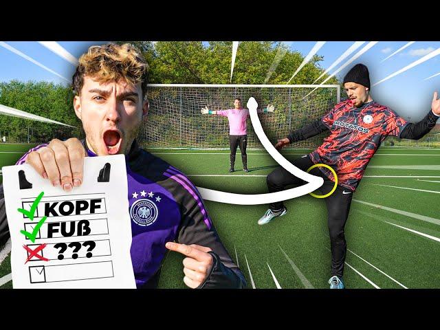 MIT JEDEM KÖRPERTEIL EIN TOR SCHIEßEN! LUCAS vs LARS FUßBALL CHALLENGE