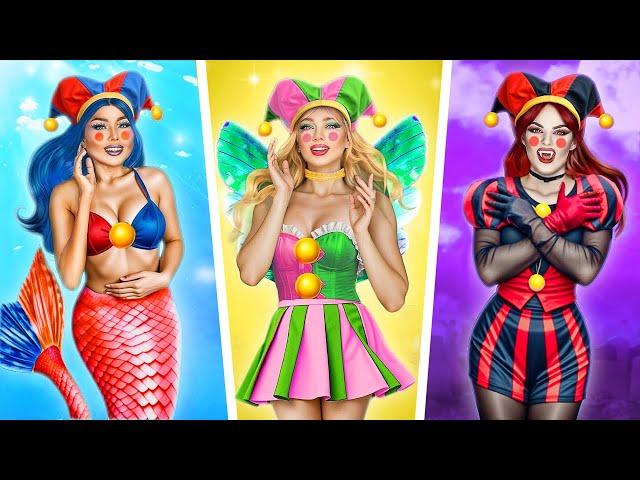 From Broke to Rich! Mermaid vs Vampire vs Fairy in Digital Circus Extreme Makeover!