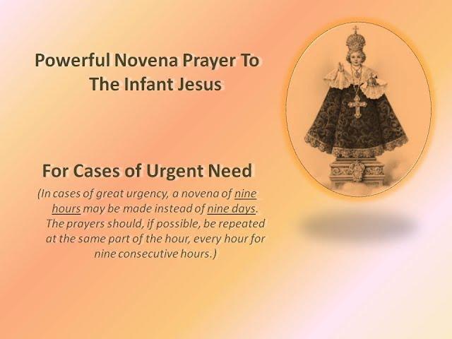 Powerful Novena Prayer To The Infant Jesus - For Cases of Urgent Need