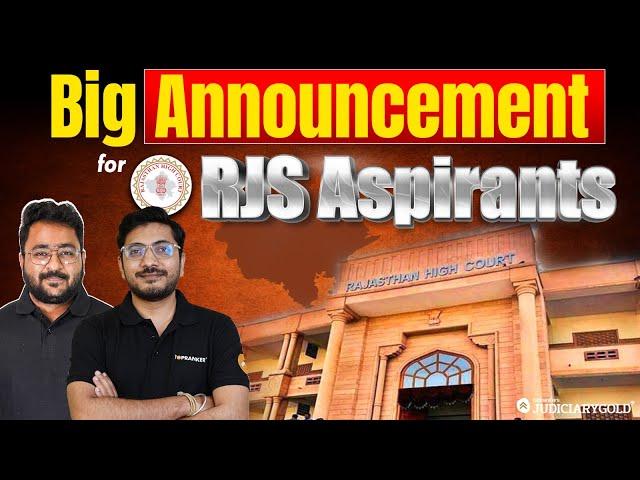 Big Announcement for RJS 2024 Aspirants | Rajasthan Judiciary Mains Preparation