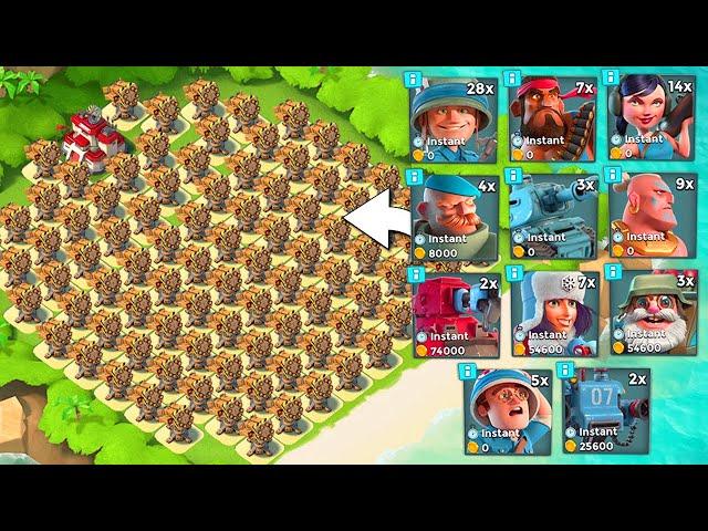 All Rocket Launcher Base vs EVERY Troop in Boom Beach