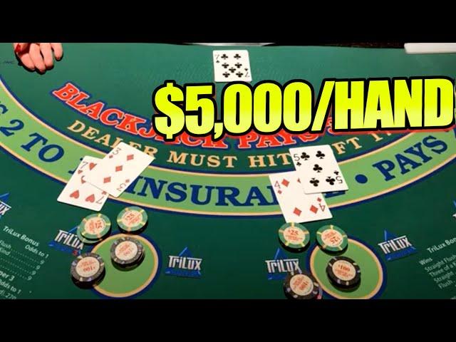 $5,000/HAND BLACKJACK LIVE FOR THE FIRST TIME AT AMERICAN PLACE CASINO!! #blackjack