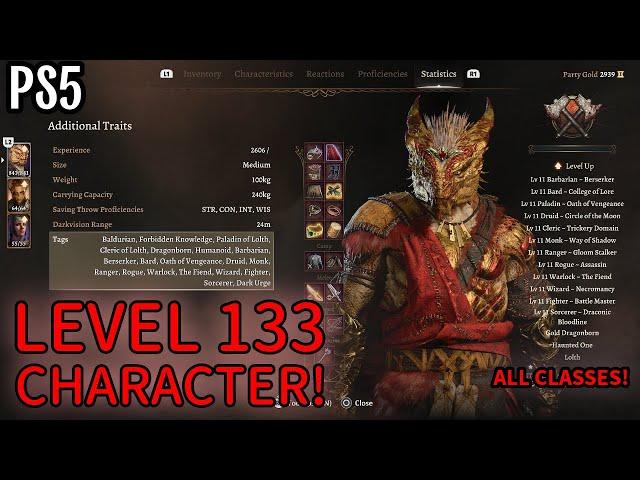 Baldur's Gate 3: Ultimate Multi-classing [PS5/XBOX/PC] Level 133 Character Build! #bg3