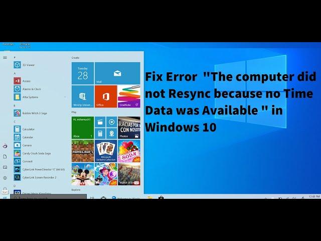 Fix Error  "The computer did not Resync because no Time Data was Available " in Windows 10