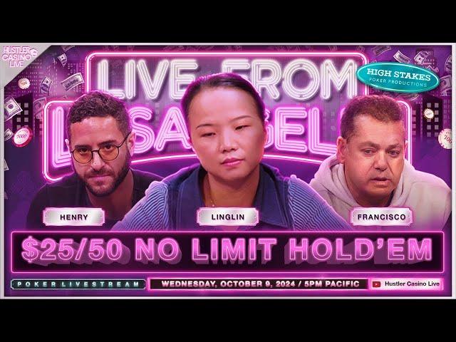 Linglin, Henry & Francisco Play $25/50 No Limit Hold'em - Commentary by David Tuchman