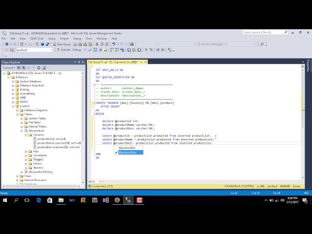 How to Create Insert Trigger Using SQL Server