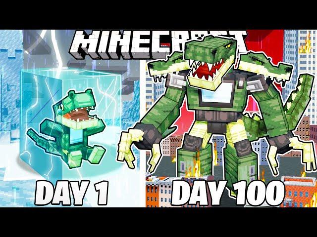 I Survived 100 Days as a DINOSAUR TITAN in Minecraft!