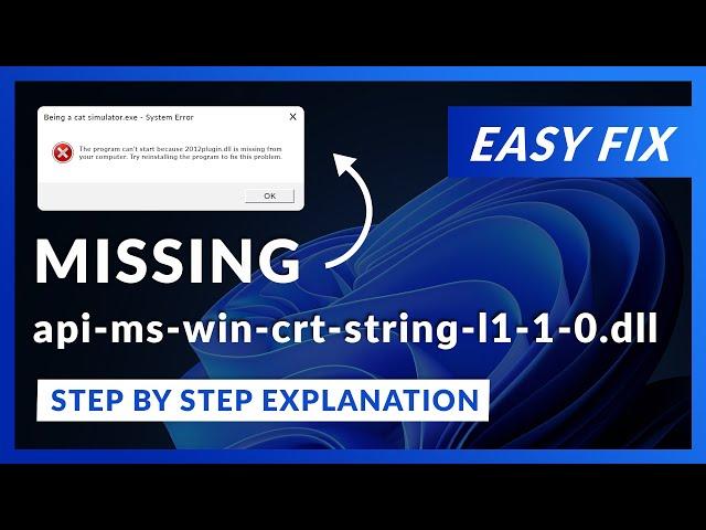 api-ms-win-crt-string-l1-1-0.dll Error Windows 11 | 2 Ways To FIX | 2021