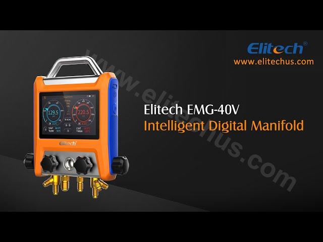 Elitech EMG-40V Intelligent 4 Valves Digital Manifold with 5” Smart Touch Screen