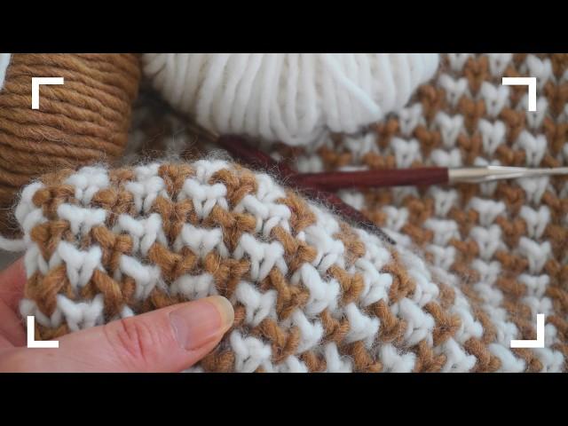 German Video! Simple Knitting Pattern for a Scarf with Only Knit Stitches – Perfect for Cold Days!