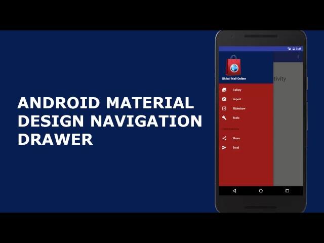 ANDROID MATERIAL DESIGN NAVIGATION DRAWER LAYOUT (Full Tutorial)