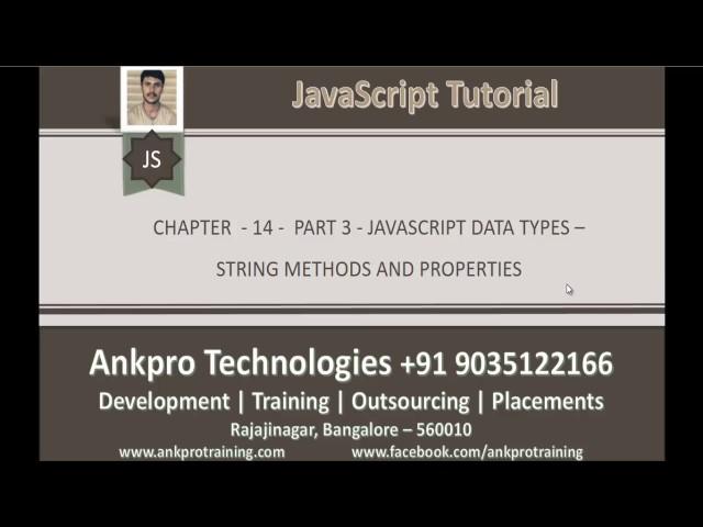 JavaScript for beginners - Chapter 14 - Data types Part 3 - String Methods and Properties