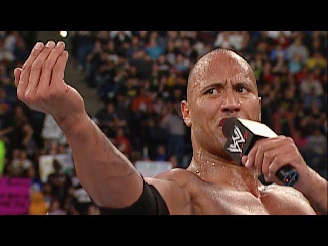 The Rock calls out Goldberg: Raw, April 7, 2003