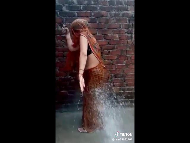 Saree Girl Bathing | Hot Movie Scene | Full Wet Girl in Saree |