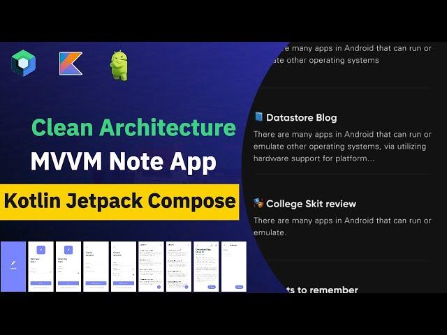 Create Clean Architecture Note App (MVVM / CRUD / Jetpack Compose) - Android Studio Tutorial