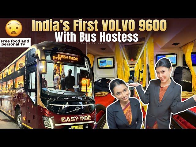 VOLVO 9600 with FEMALE CREW | Siliguri to Kolkata BEST Bus | Personal TV and FOOD 
