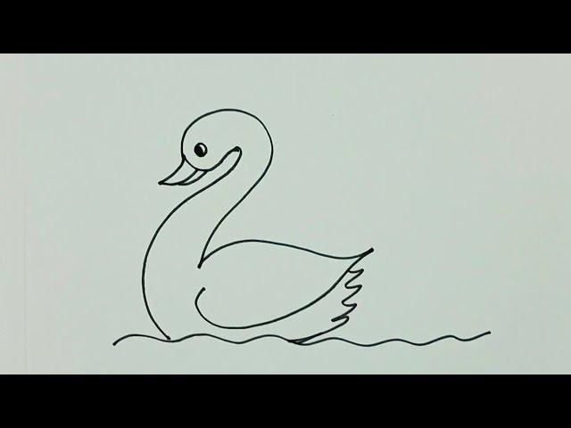 Easy Drawings | How to draw a duck from number 2