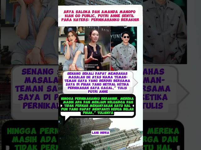 Arya Saloka dan Amanda Manopo Kian Go Public Putri Anne Sentil para Haters #amandamanopo #aryasaloka