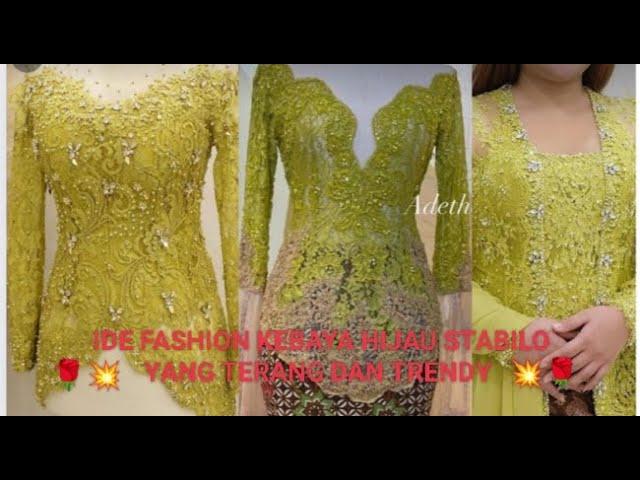 IDE FASHION KEBAYA BERWARNA HIJAU STABILO YANG TERANG DAN TRENDY 