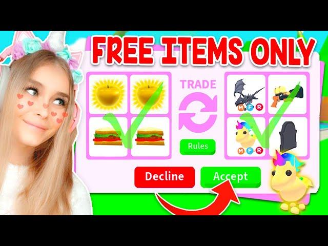 TRADING *FREE* ITEMS ONLY In Adopt Me.. (Roblox)