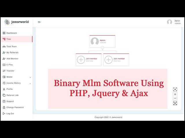 [With Source code] Binary Mlm Software with pin using Php Mysql |mlm website development |