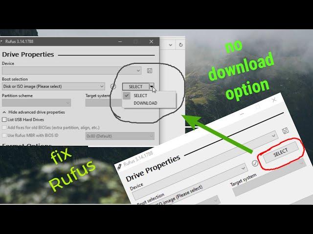 How to fix no download option in Rufus  | rufus no download iso option