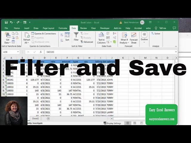 Filter an Excel file and save result as new workbook