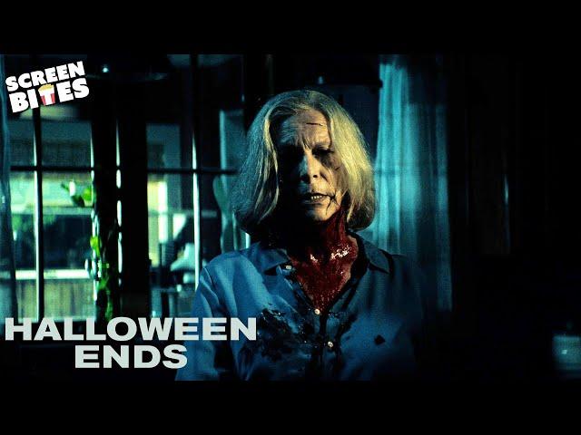The Final Destruction of Michael Myers (End Scene) | Halloween Ends (2022) | Screen Bites