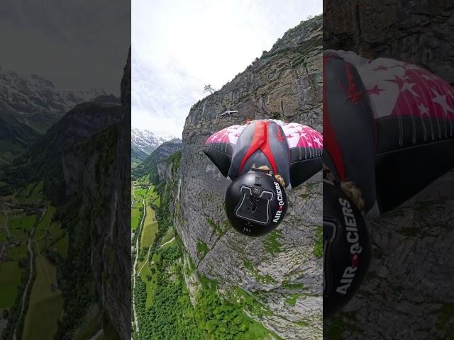 Divers are wing suit racing in Switzerland!