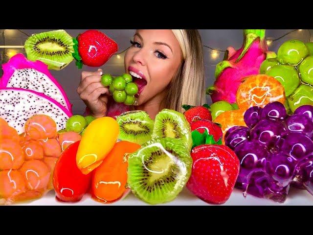 ASMR CANDIED ORANGE, STRAWBERRIES, GRAPE, KIWI, CANDIED SWEET PEPPERS, DRAGON FRUIT CANDY MUKBANG 먹방