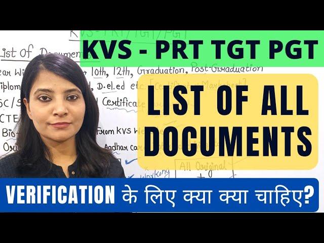 KVS Documents required for verification || kvs prt/ tgt / pgt documents kvs cut off #kvs #kvstgtpgt