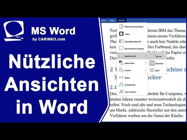 Ansichten in Microsoft Word sinnvoll nutzen - carinko.com