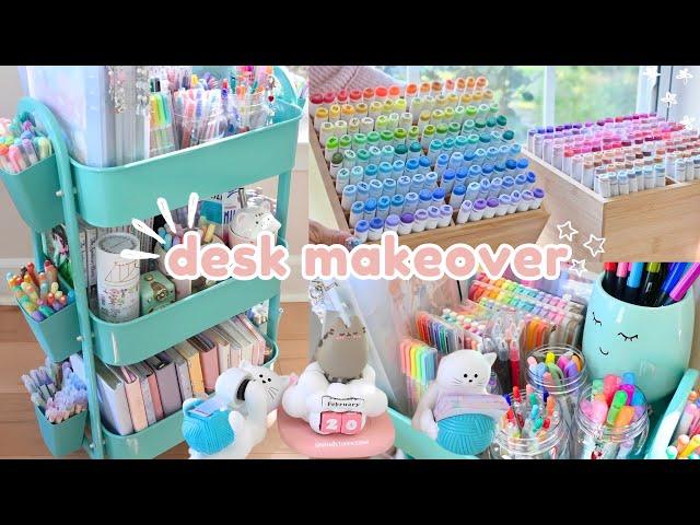 Desk + stationery organization makeover ･ﾟ:*⋆୨୧˚