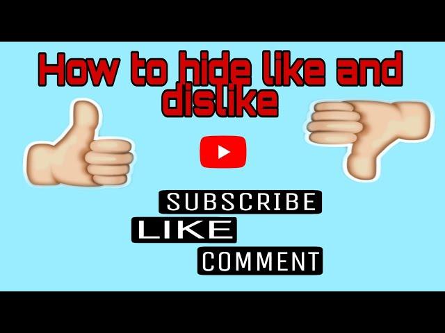 How To Hide Like And Dislike On Youtube Video