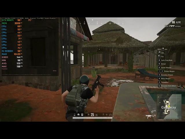 GTX 1650 Ti PUBG - 1080p Low ft I5-10300H