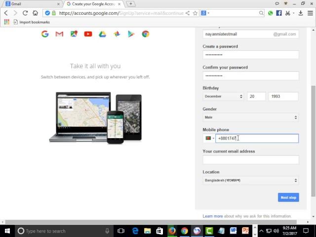 How to Create a Gmail Account 2017 । E-mail, Email Account Create, Make a gmail/email account free