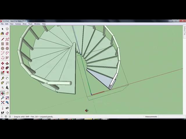 How to make Spiral Stairs - 3D Modelling with Sketchup