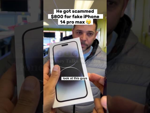 HE PAID $800 FOR FAKE IPHONE 14 PRO MAX  #shorts #fake #iphone14promax #apple #iphone #ios #fyp