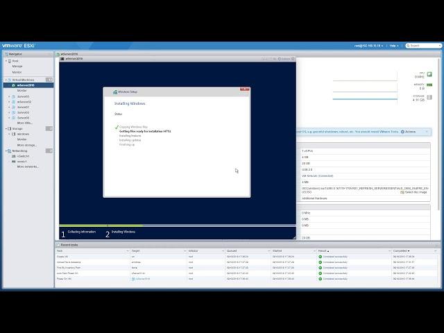 Installing Windows Server 2016 on ESXi 6.7