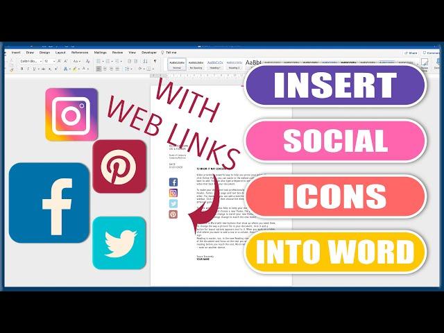 How to Insert Clickable Social Media Icons into Word | Microsoft Word Tutorials