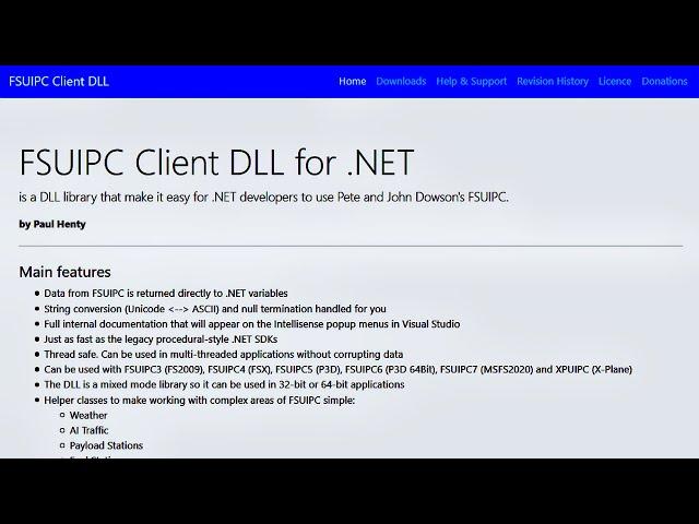 C# | .NET | FSUIPC 2021 | MFS 2020 | X-plane | Prepar3D | FSX | FSUIPCClientDLL by Paul Henty