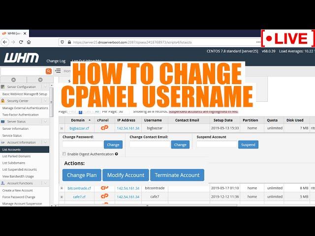 [LIVE] How to Change cPanel Username in WHM?