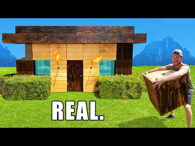 We Built a House with REAL Minecraft Blocks!