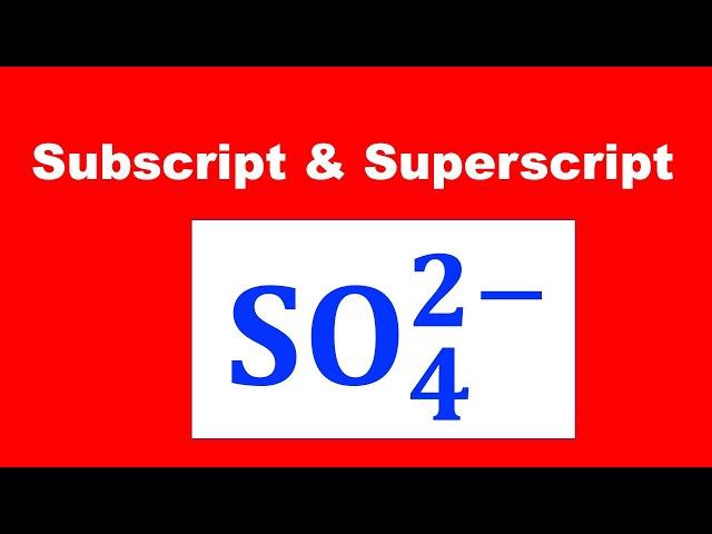 How To Type Subscript And Superscript At The Same Time In Word