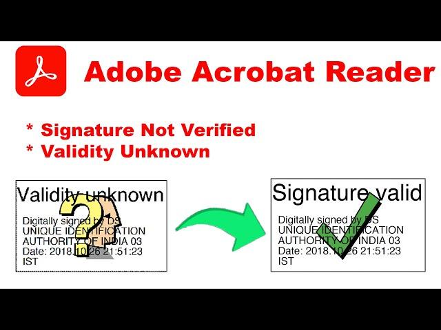 How to fix validity unknown problem in adobe acrobat reader