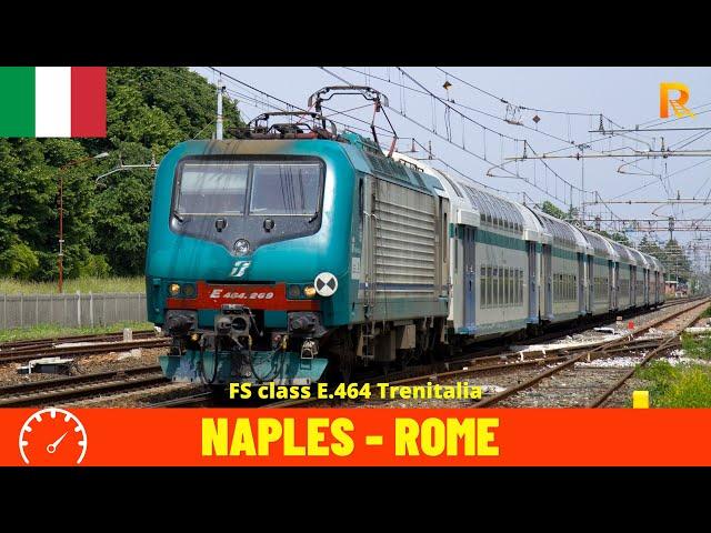 Cab Ride Naples - Rome (Rome–Formia–Naples Railway - Italy) train driver's view in 4K