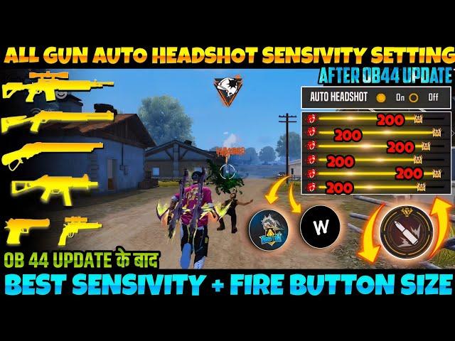 All Gun Headshot Sensitivity Setting After New OB45 Update | Free Fire Max Auto Headshot Sensitivity