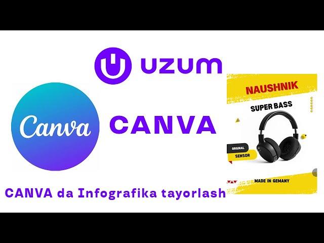 Canva da uzum market ga INFOGRAFIKA tayorlash #uzum #uzummarket #dizayner #fotoshop #canva